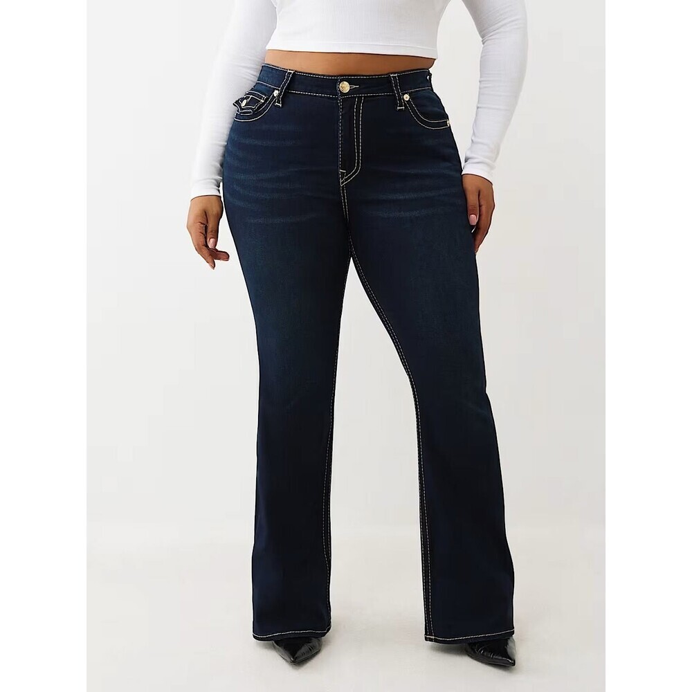 NEW True Religion Women's 29 Becca Mid Rise Big T Bootcut Jean NWT $204
